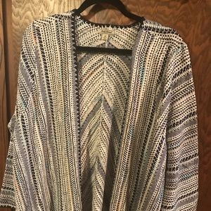 Lucky Brand 1X open front  woven “jacket”